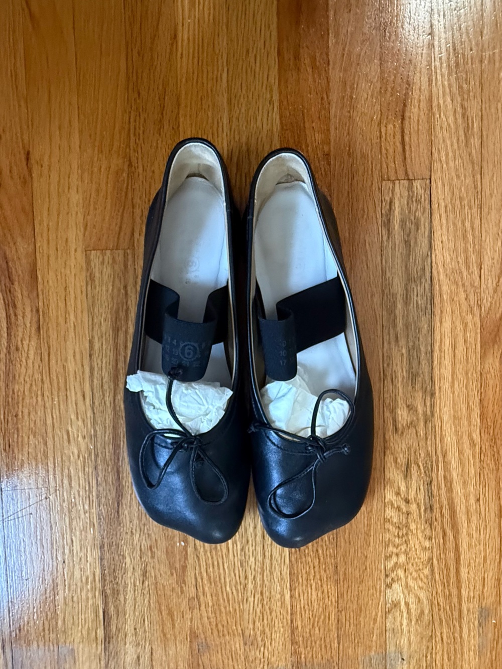MM6 MAISON MARGIELA black anatomic ballerina flats